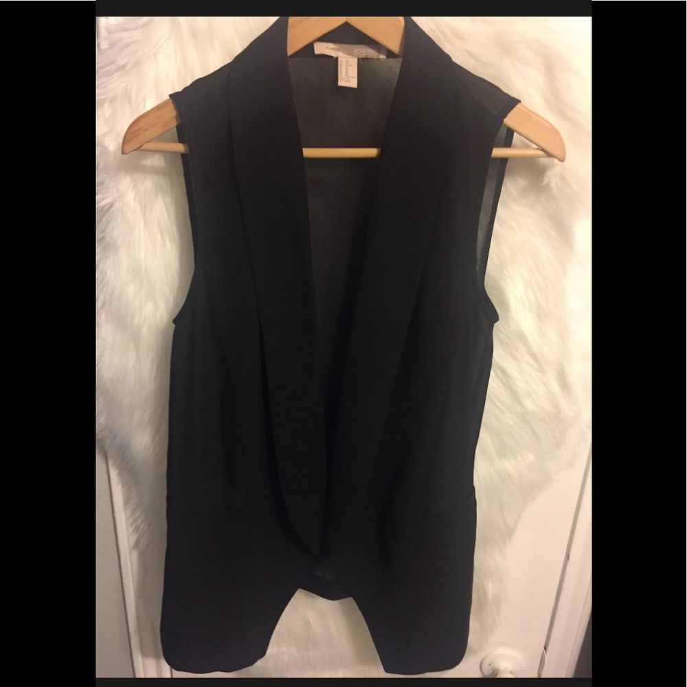 Forever21 Long Vest in black